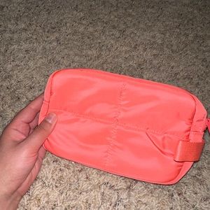 Pink puffer cosmetic bag purse cosmetic